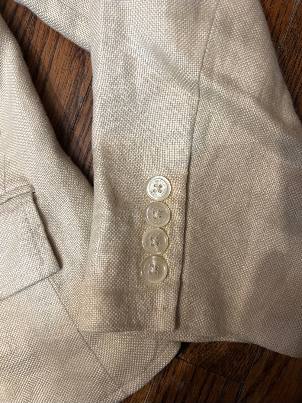 Lauren Ralph Lauren Cream 💯Linen Button Front Blazer - Picture 7 of 16